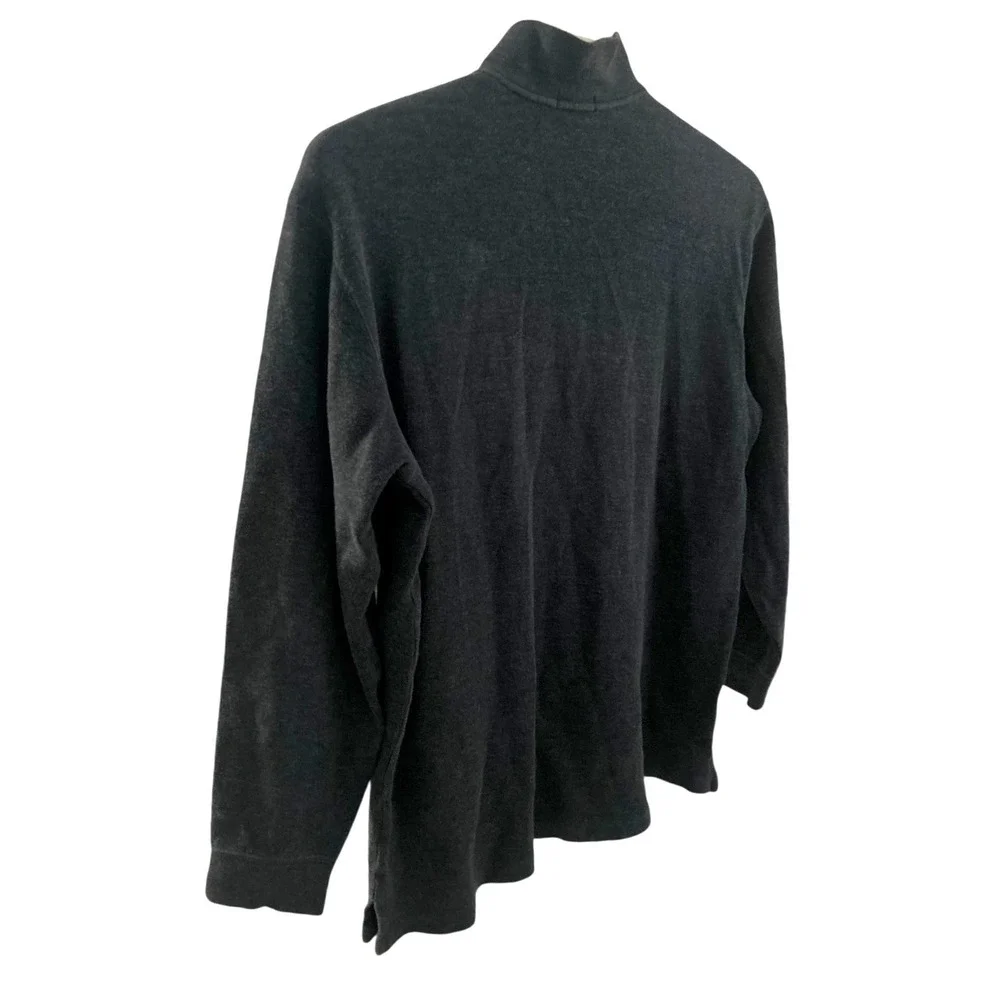 Polo Ralph Lauren Mens XLT Tall Charcoal Grey 1/4 Zip‎ Cotton Pullover Sweater